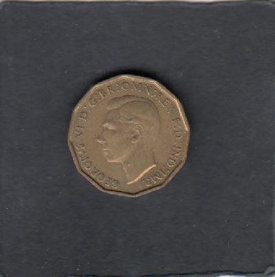 Beschrijving: 3 Pence  GEORGIUS VI